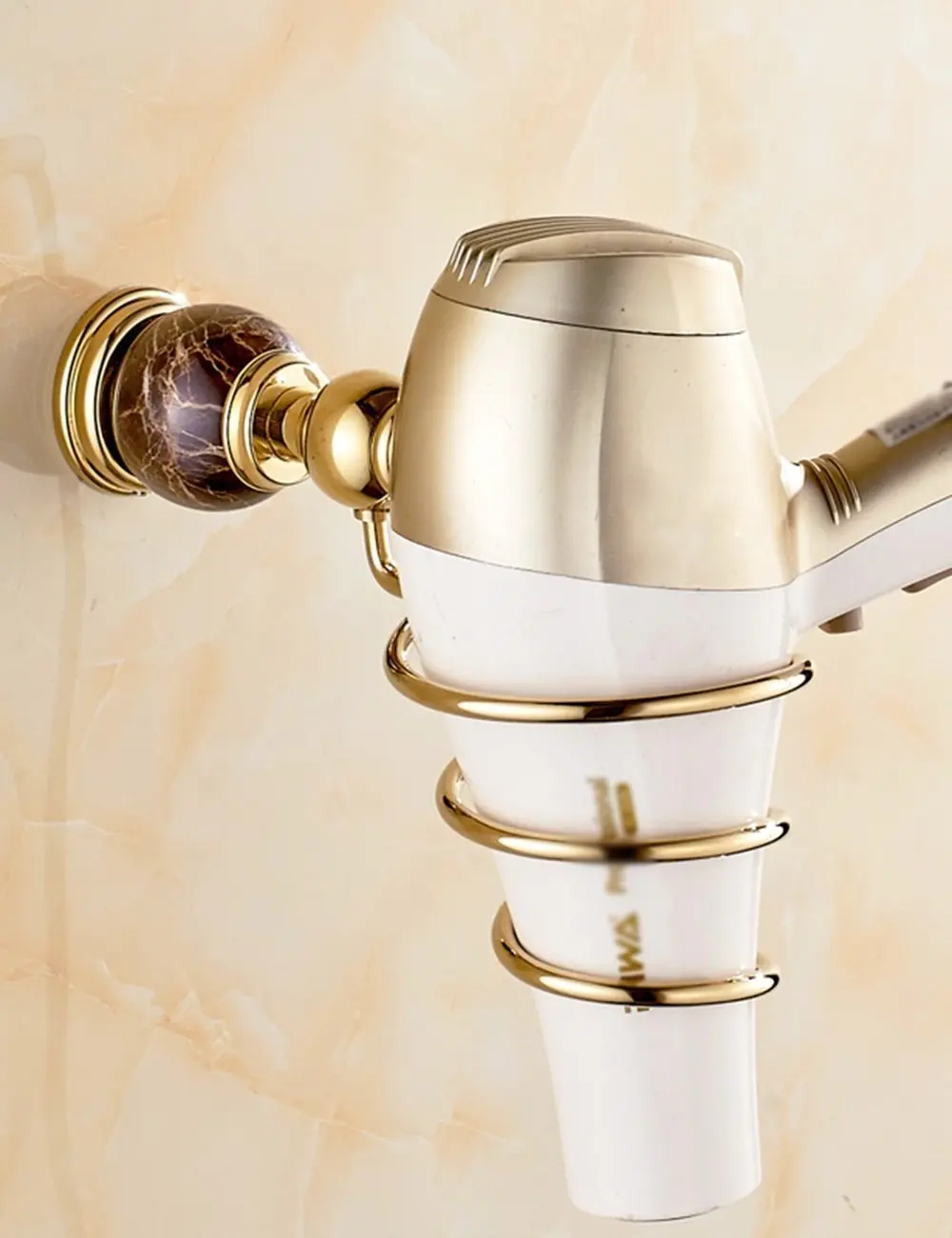 Hairdryer hairdryer copper pylons Europe style in the rack chassis hairdryer hairdryer pink gold ( Color: 1 , Size: A )