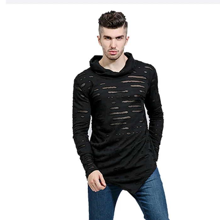 Solid Mens Distressed T Shirts 