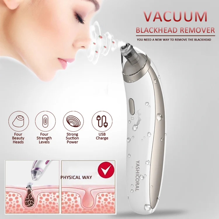 
Strong Blackhead Vacuum Suction Remover Pore Removal Device Facial Pores Cleaner Blackhead suction Tool 