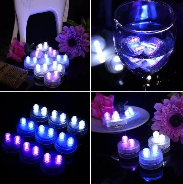 LED Bright Dual Floral Tea Vase Submersible Wedding Decoration Centerpiece Light 