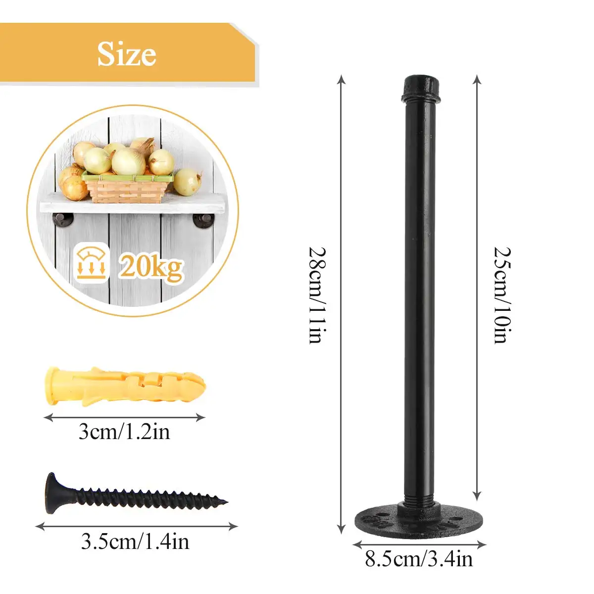 6pcs Rustic Pipe Decor Industrial Diy Pipe Shelf Bracket For Wood