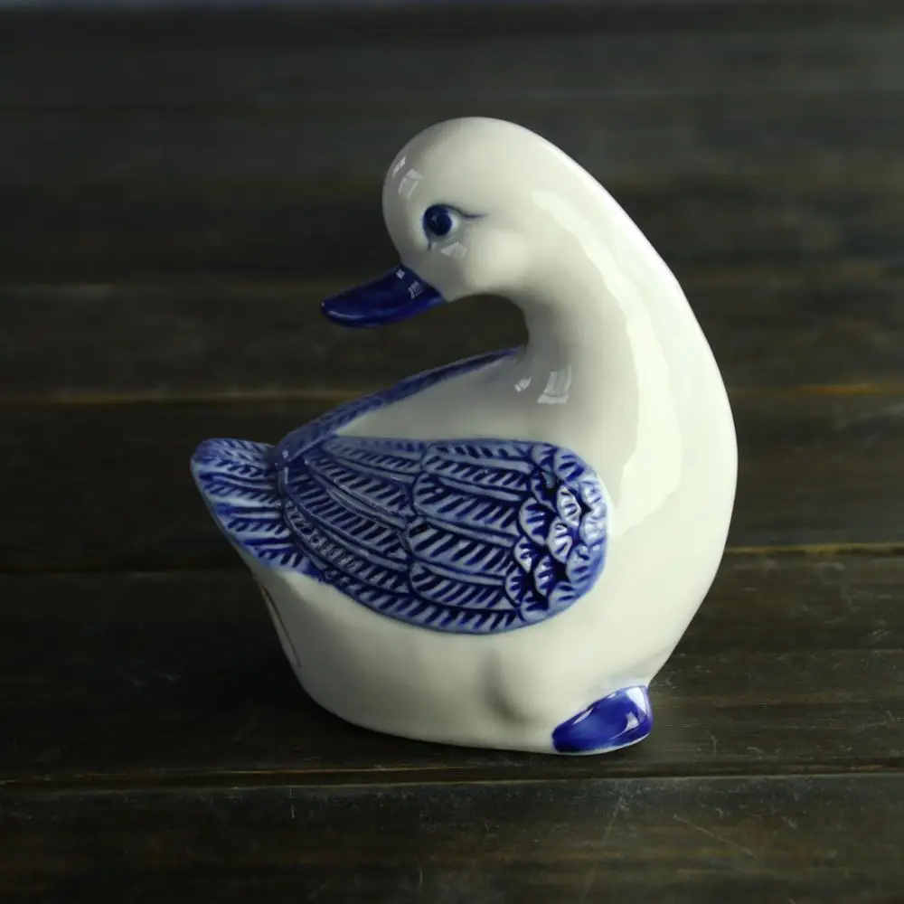 Celadon Glaze Mandarin Duck Figurine Design Green Korean Porcelain