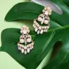 Kenya jewelry extra long post stud earrings Gold Crystals Pearl Earrings