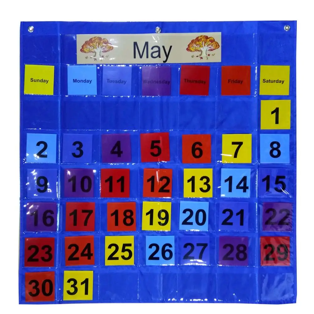 
Simple blue Calendar pocket chart 