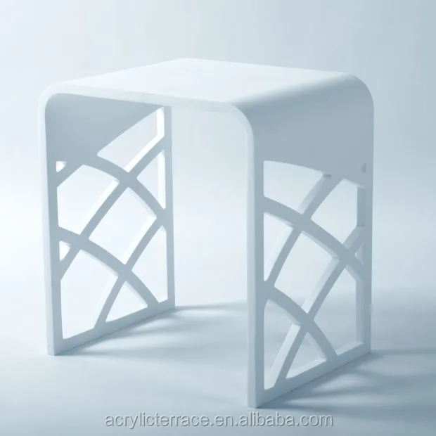 Modern,Elegant And Unique White Acrylic Shower Stool Or Bench Buy Acrylic Lucite Bench,Plastic