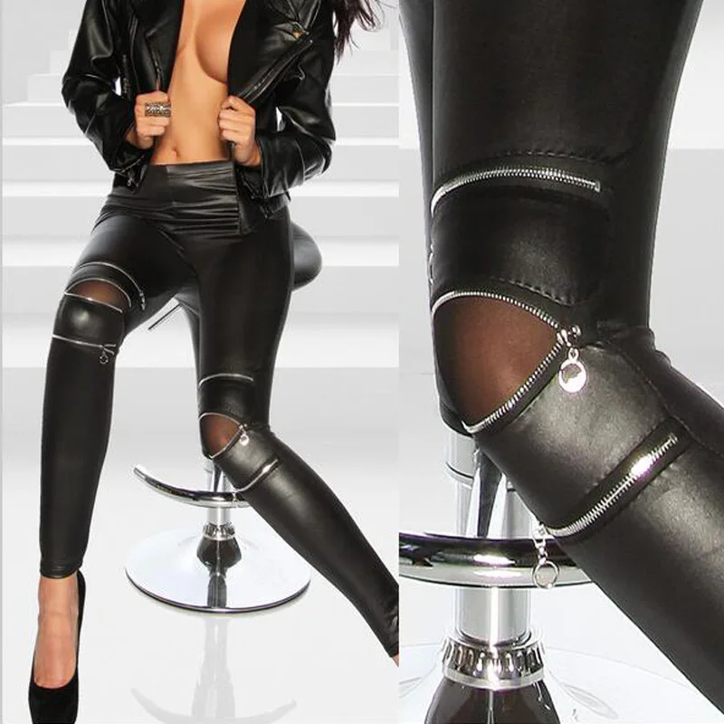 Black Leather Leggings Sexy Girls