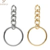 Wholesale promotional metal stainless steel wire rope key chain key ring