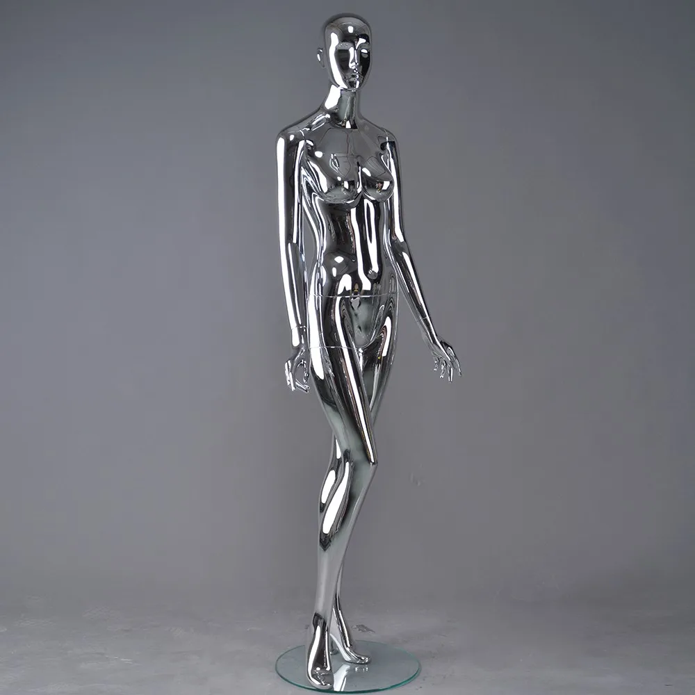 Abstract Silver Female Chrome Mannequins Buy Female Silver Mannequin