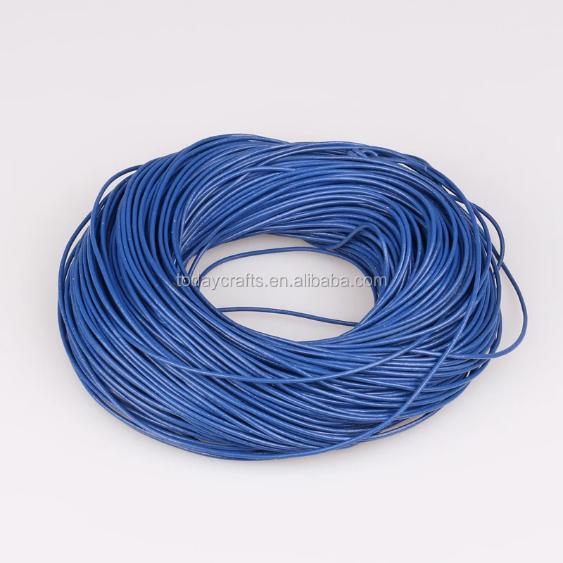 1.5mm BLUE Leather Cord Royal Blue Natural Dye Leather Lace 1.5mm Cord for Wrap Bracelets Leather Jewelry Supplie