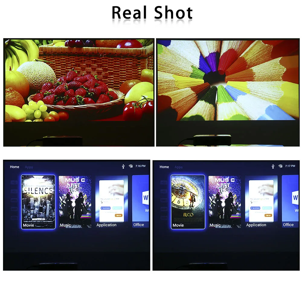 Portable Mini Led Dlp 800w Projector Tv Wireless Android 4.4.4 Digital