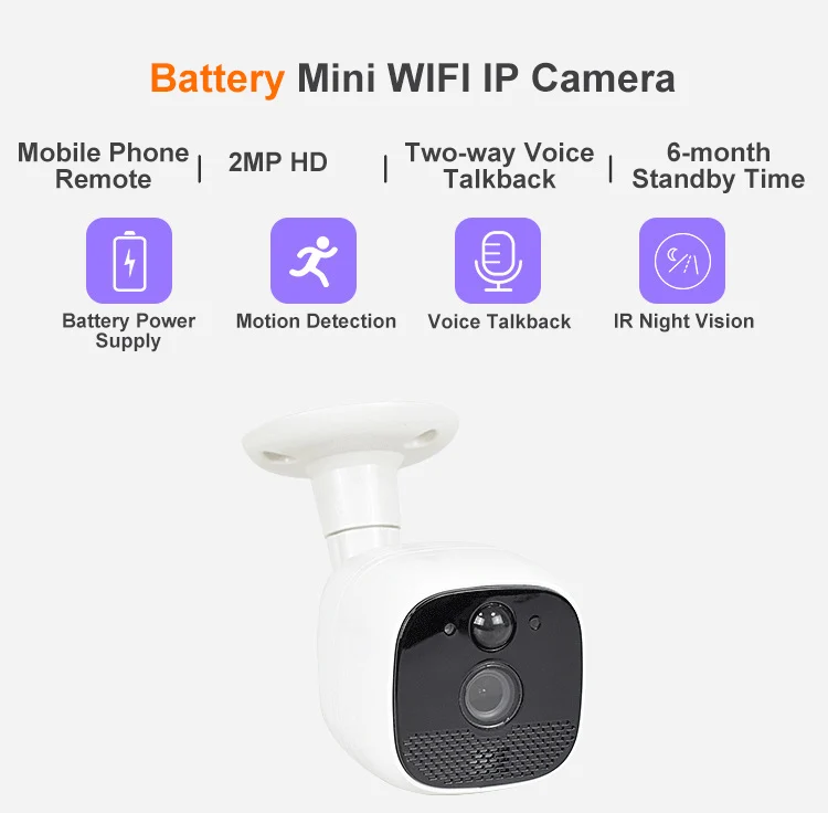 Liion Battery Powered 2mp 1080p Hd Wifi Wireless Connection Home