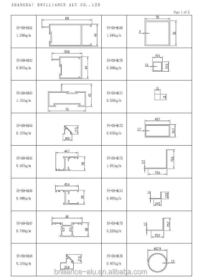 Brilliance China Oem Aluminium Profiles Catalogue - Buy China Oem ...