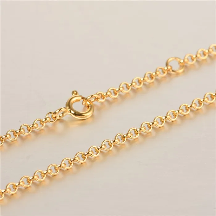 925 Sterling Silver Gold Plated Chain Necklace Fine Jewelry In Stock