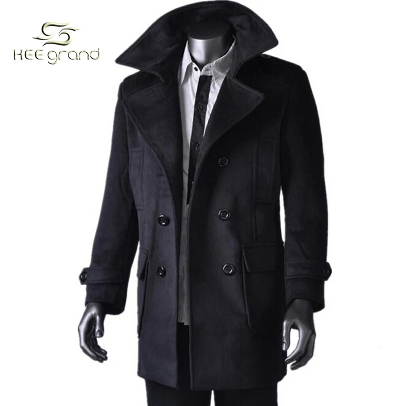 M/&S/&W Men Stand up Collar Slim Outerwear Trench Coat Plus Size Stylish Overcoat