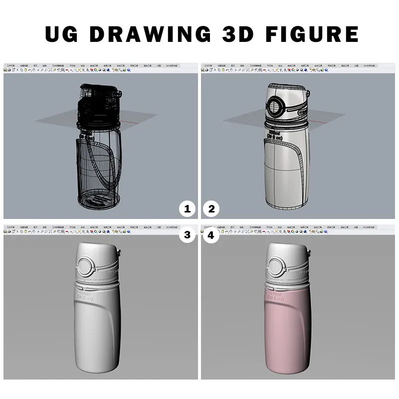 collapsible Silicone water bottles 3D figure
