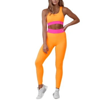 neon orange sports bra