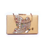 EV78304 Coreano moda mulheres quadro de caixa de embreagem carteiras artesanais com borboleta sacos de noite online