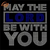 Hot Fix May The Lord With You Rhinestone Transfer Motif
