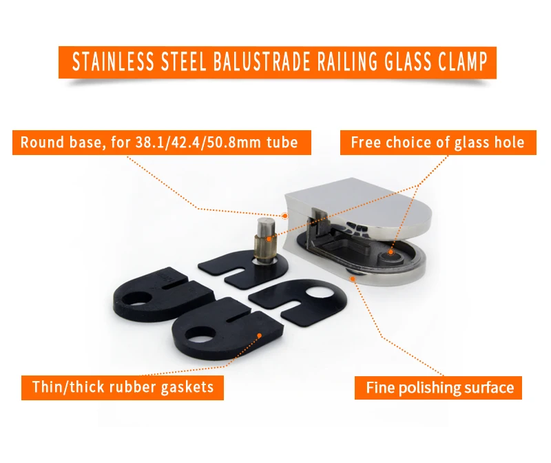 stainless steel glass clip