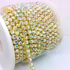 Strass metal setting rhinestone banding gold AB chaton cup chain