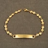 2018 Couple Bangle Gold Bar Engraved Stainless Steel Bracelet Men