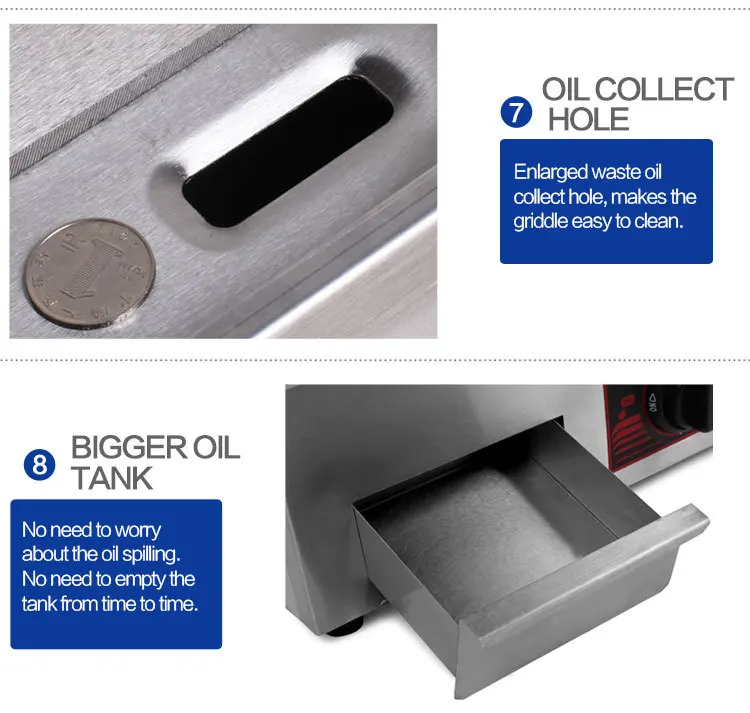 Professional Countertop Flat Gas Fryer Restaurant