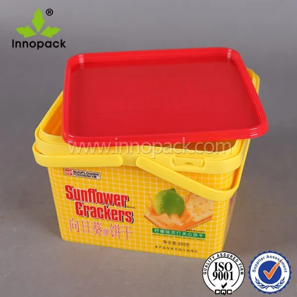 8 Litre Food Grade Square Plastic Pail Bucket With Lid With Handle For Ice Cream Canned Buy