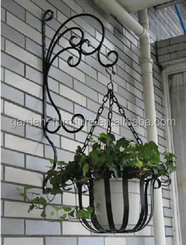 Outdoor Patio Garden Wall Decor Wrought Iron Flowers Pot Metal Wire Outdoor Patio Garden Wall Decor Wrought Iron Flowers Pot Metal Wire Hanging Basket