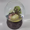 2017 most popular Resin Christmas Custom Snow Globe Water Globe With Wood Base Rose Water Globe