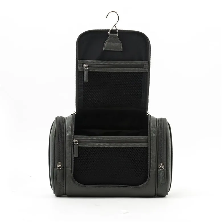 Hanging Toiletry Kit High Quality Wash Bag Men Leather Travel Cosmetic S