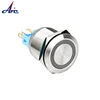 22311Z Flat head Latching button central dot eye led stainless steel no nc push button switch 22mm