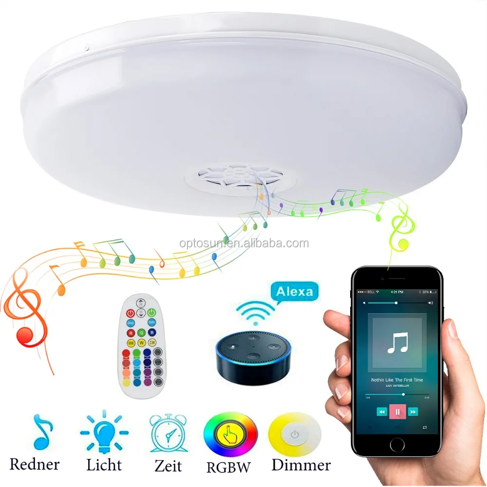 High quality Bluetooth smart phone control led ceiling light music smart ceiling lamp bluetooth speaker music light