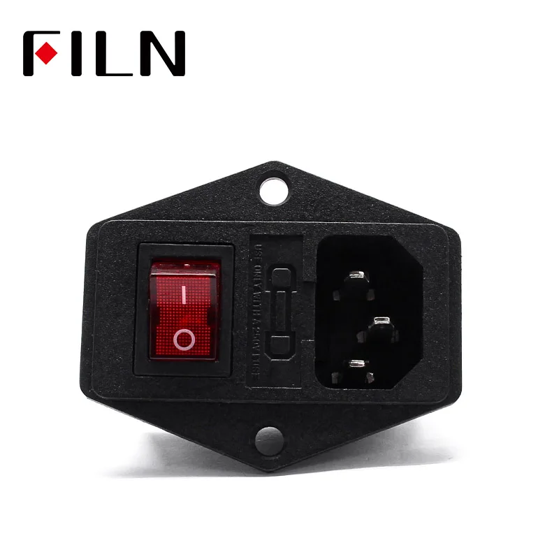 5Pcs Red Lamp 3Pin ON/OFF 2 Position Rocker Switch 10A/250VAC Panel Mount L9