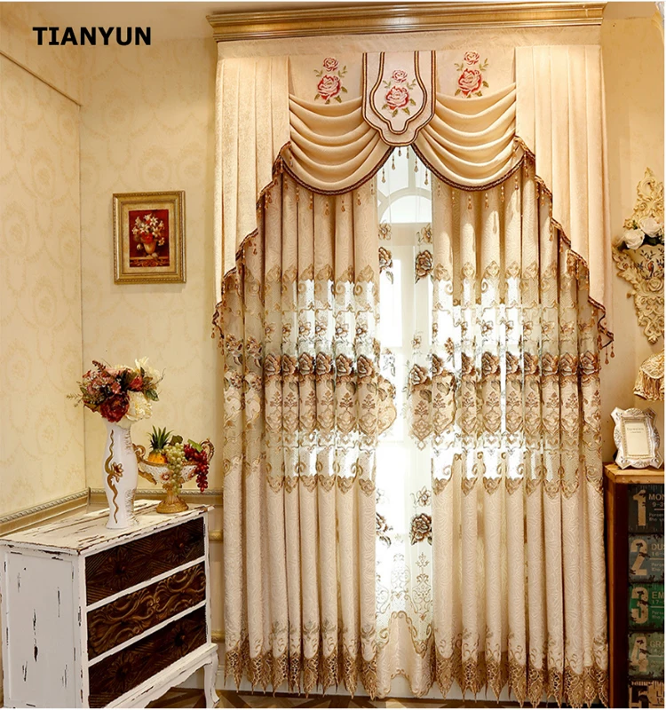 Customized Macrame Turkish Curtains Luxury European Style Window Curtain