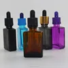 1oz black frosted rectangle glass dropper bottle 30ml matt black frosted 30ml dropper bottle