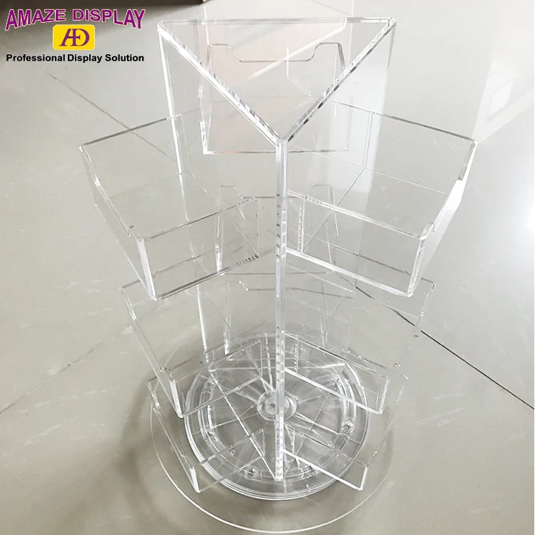 Wholesale Acrylic Triangle Countertop Display Stand Rotating Gift Card ...