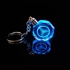 Cheap wholesale crystal key ring Custom led light car logo crystal keychain for 4s shop giveaways