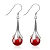 925 Sterling Silver 2 Color Beads Retro Long Tassel Silver Earrings For Women Earrings Sterling-Silver-Jewelry Brincos