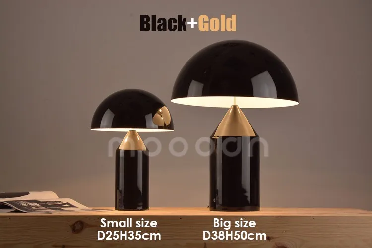 Vico Magistretti geometry bronze color metal Mushroom table lamp for hotel