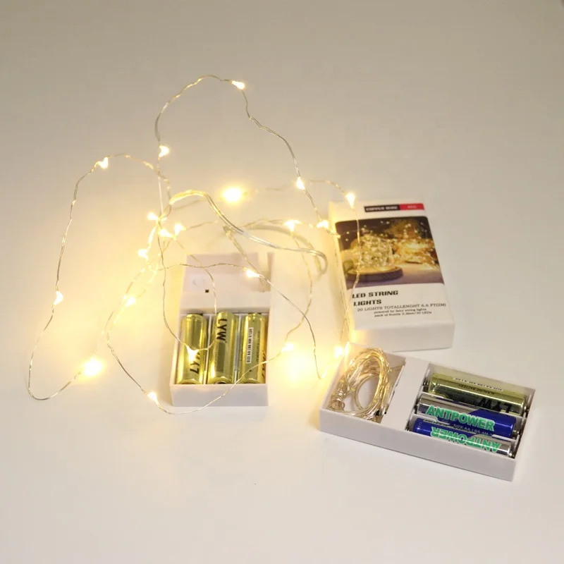 Starry String Lights Warm White Color LED's on a Flexible Copper Wire - LED String Light with 20 Individually Mounted LED's