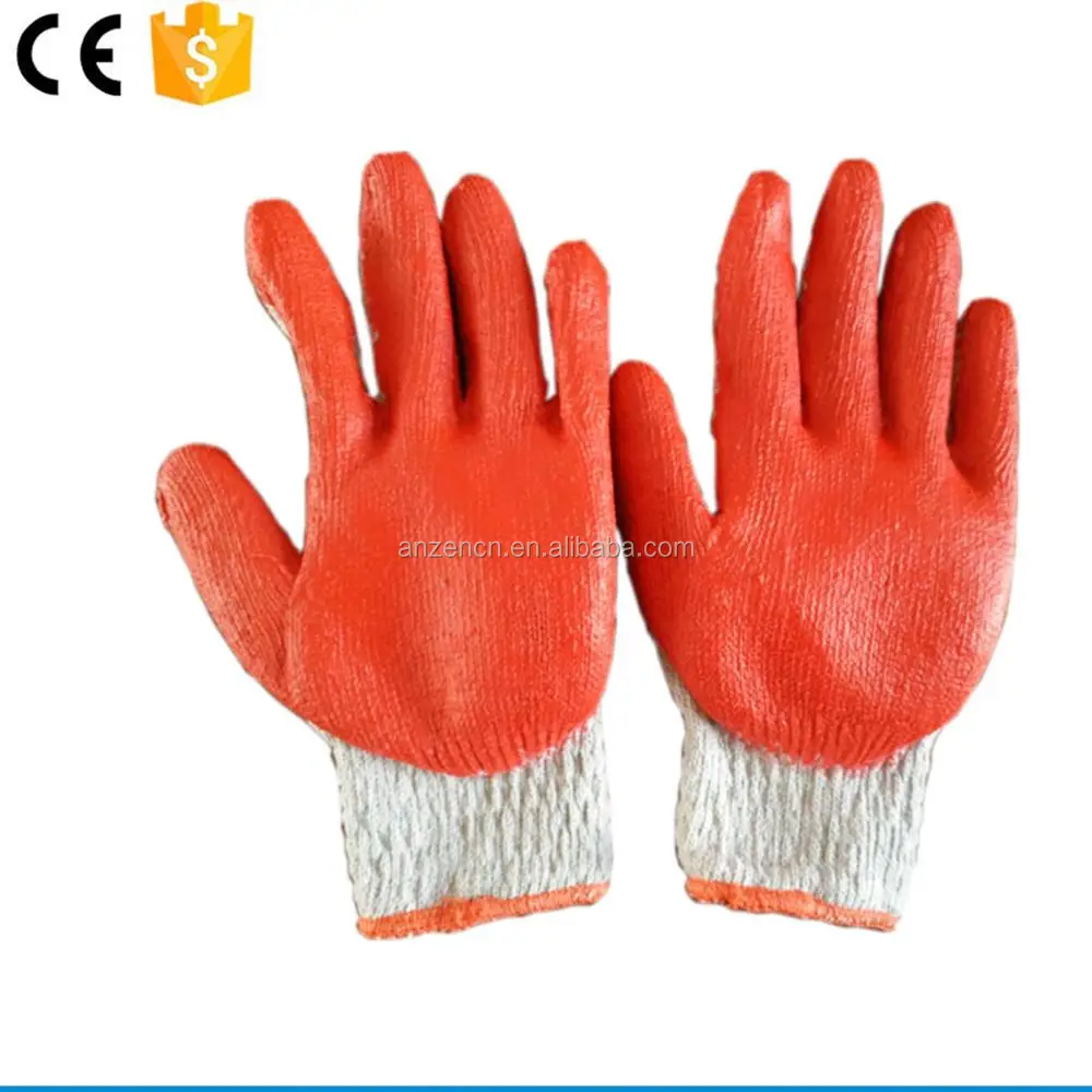 orange cotton gloves