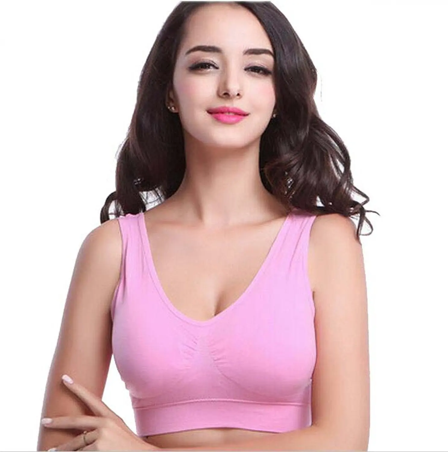 Allonly Women Sports Bra Vest No rims Yoga Seamless Underwear Adjustment