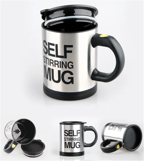 Automatic Electric Stirring Coffee Mug,Double Layer Stainless Steel ...