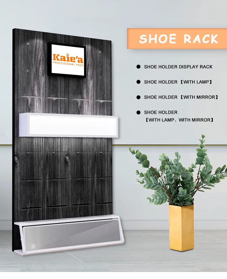 Wholesale Wooden Shoe Cabinet Design Wall Display Stand For Shoes