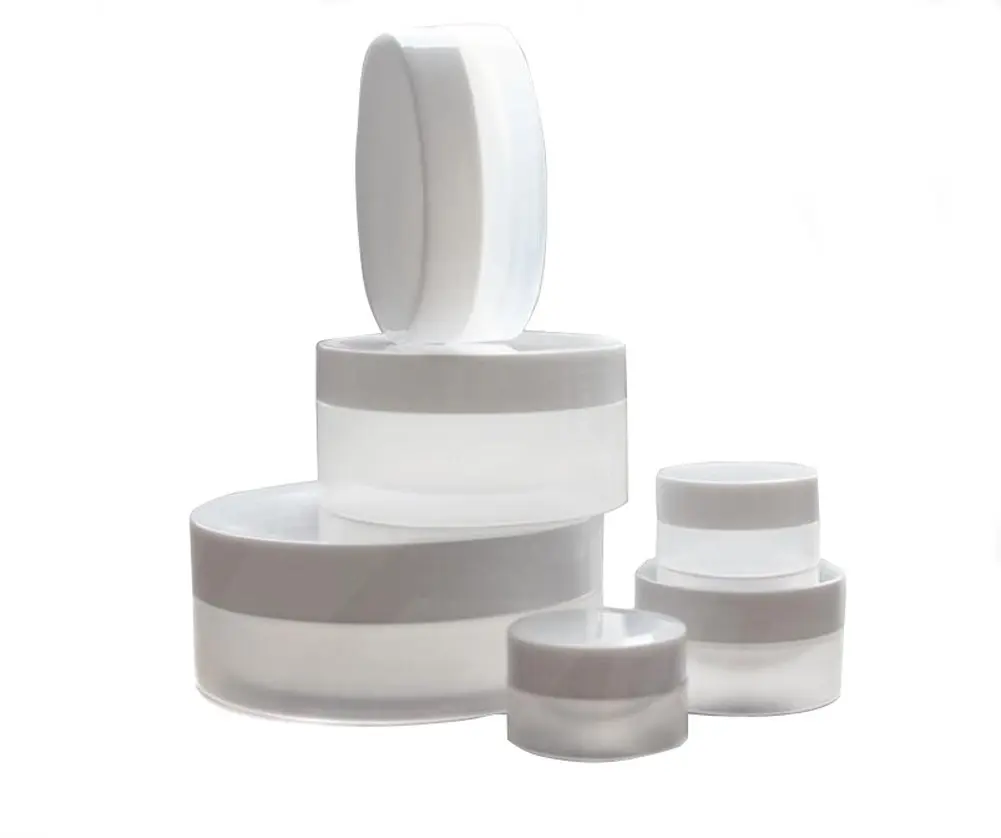 3ml/5ml/10ml/30ml Refillable Empty Transparent Sunk Bottom Cream Jar Bottle with White Screw Cap/ Face Cream Lip Balm Storage Container Pot Bottles for Salve DIY Beauty Cosmetic Cream Lotion (3g)