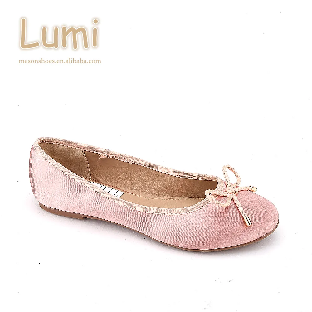 M17-52021 (20)China Shoe Factory Bright Satin Fabric Upper Ladies Soft Ballerina Flat Shoes.JPG
