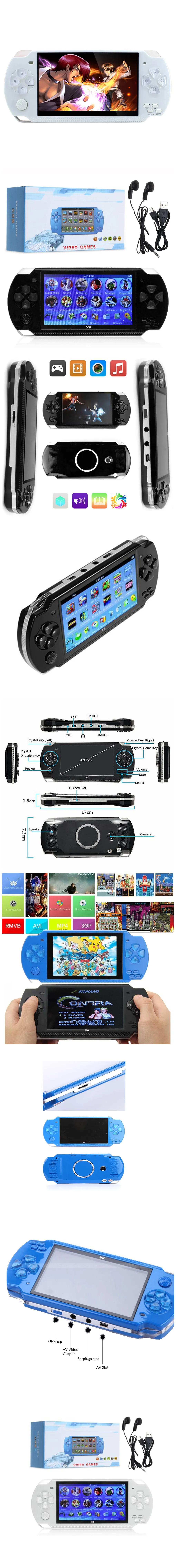 Manufacturer Directly Sale X6 Portable Game Console With10000 Built-in Games Multifunction handheld consola portatil For Sale