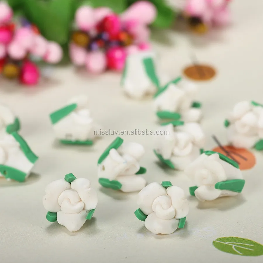 handmade polymer clay flower shaped beads Polymer Clay Flower Beads