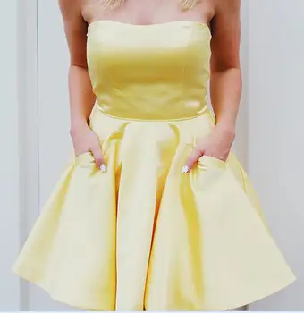 yellow cocktail dress tube