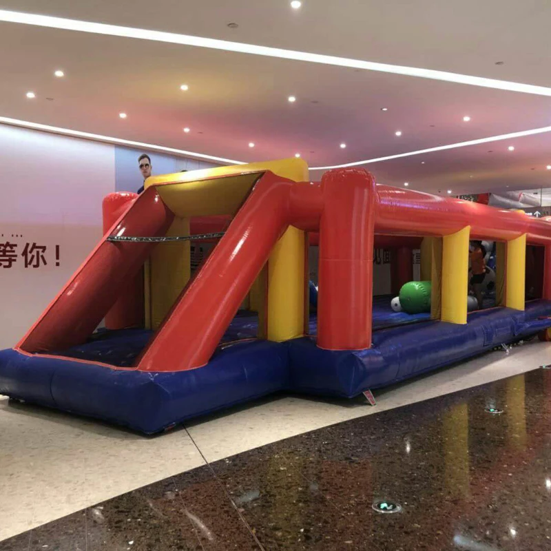 
Customized 0.9mm pvc tarpaulin material inflatable football court for kids play 